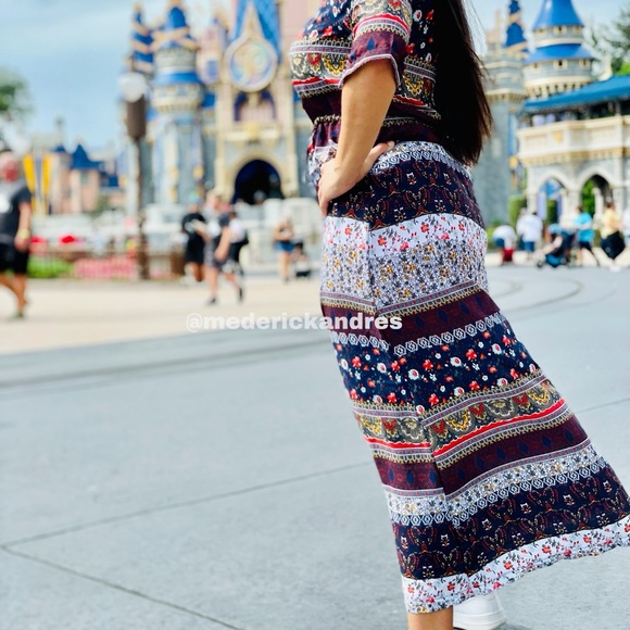 NWT bohemian print maxi dress boho party cocktail - Picture 6 of 16